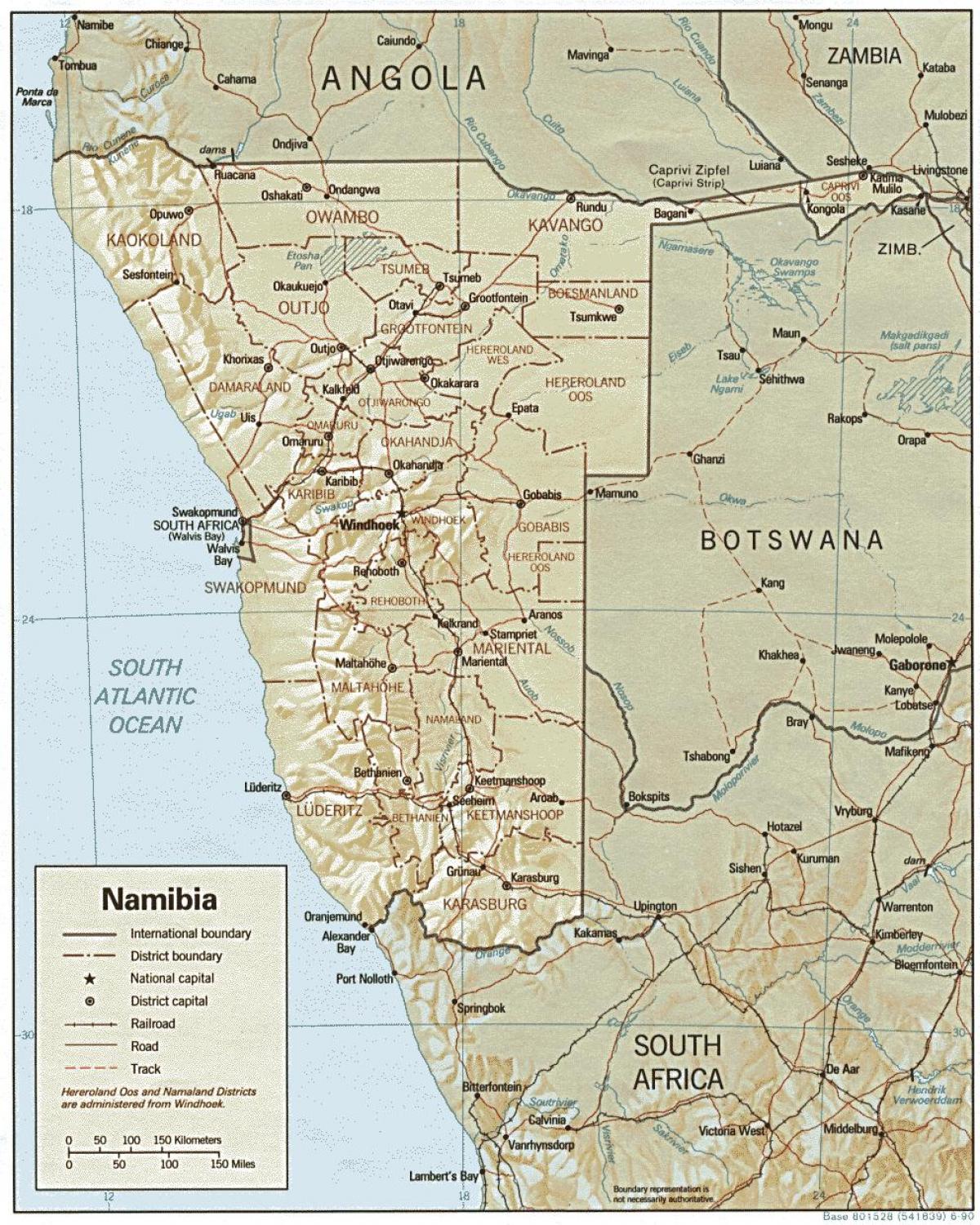 Mapa da Namíbia fazenda