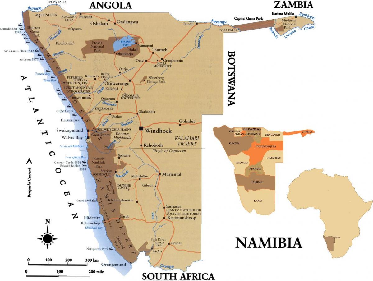 Mapa de skillsmap Namíbia