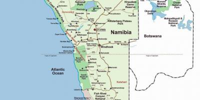 Esqueleto costa da Namíbia mapa