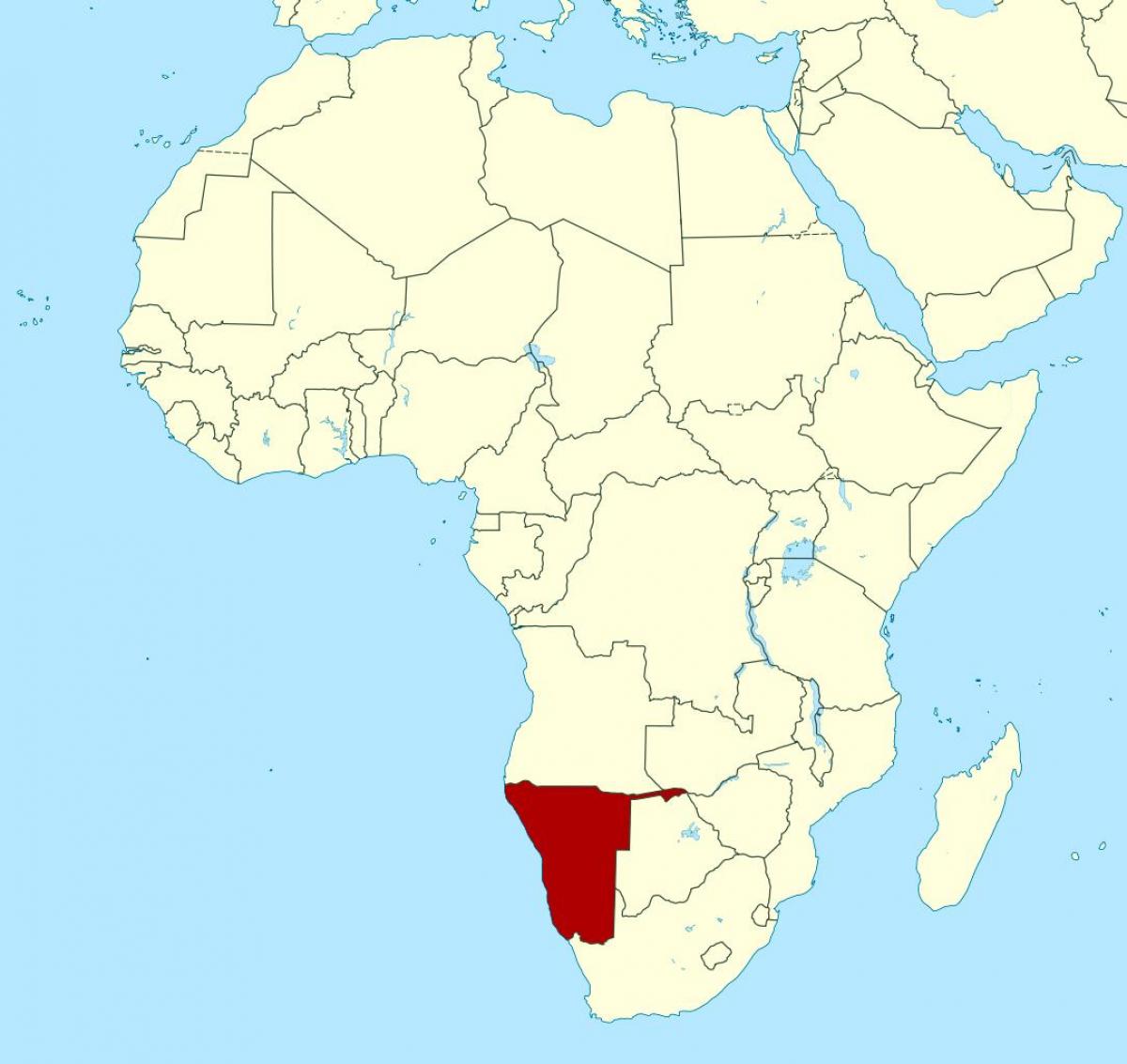 Mapa da Namíbia áfrica